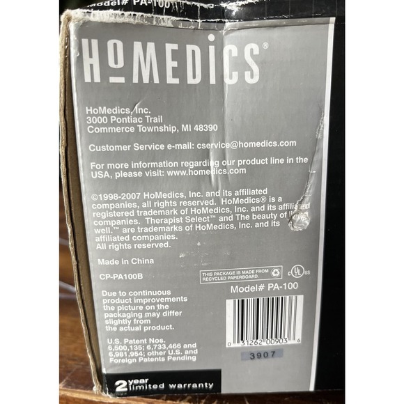 Homedics PA-100 Therapist Select Professional Percussion Dual Head Massager NEW - Picture 6 of 6